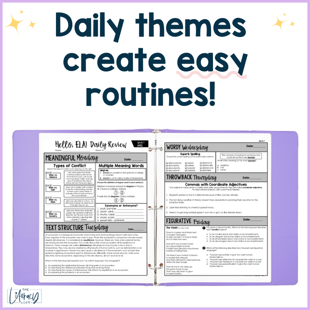 ELA Daily Review 7th Grade {April} | Distance Learning | Google Slides and Forms