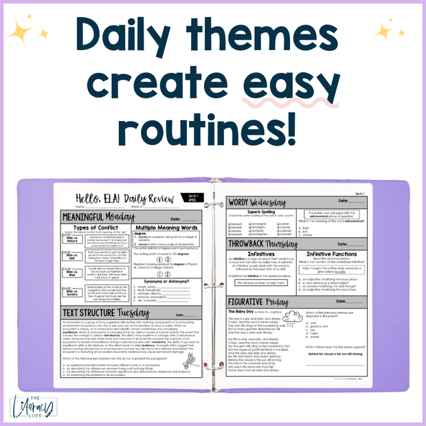 ELA Daily Review 8th Grade {April} | Distance Learning | Google Slides and Forms