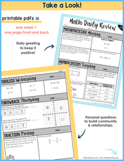 Math Daily Review 6th Grade {December} | Distance Learning | Google Apps