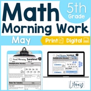 Math Morning Work 5th Grade {May} | Distance Learning | Google Slides