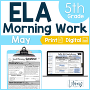 ELA Morning Work 5th Grade {May} | Distance Learning | Google Apps