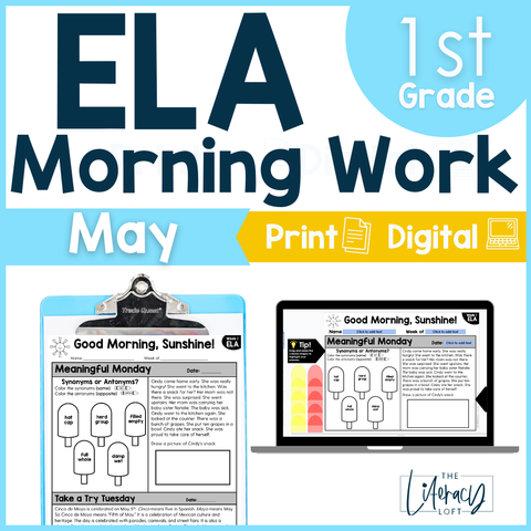 ELA Morning Work 1st Grade (May) | Distance Learning | Google Slides