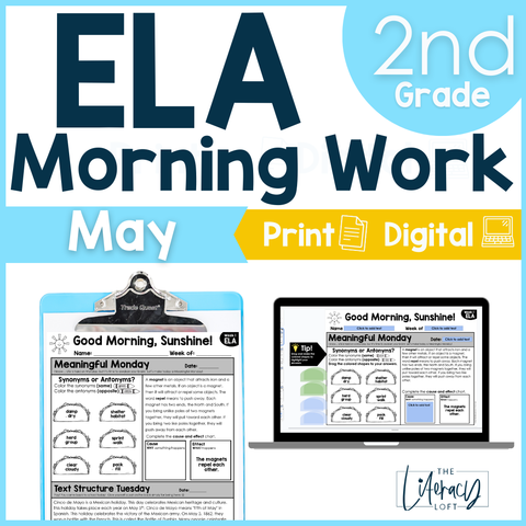 ELA Morning Work 2nd Grade {May} | Distance Learning | Google Slides