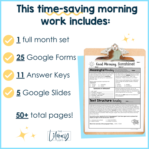 ELA Morning Work 4th Grade {May} | Distance Learning | Google Slides