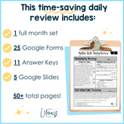 ELA Daily Review 7th Grade {May} | Distance Learning | Google Slides and Forms