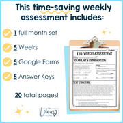ELA Weekly Assessments 6th Grade May Morning Work | Printable | Google Forms