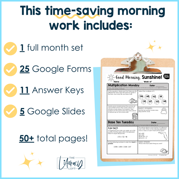 Math Morning Work 5th Grade {May} | Distance Learning | Google Slides