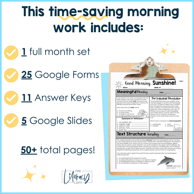 ELA Morning Work 5th Grade {May} | Distance Learning | Google Apps