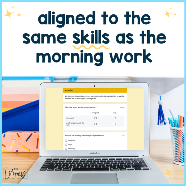 ELA Weekly Assessments 5th Grade May Morning Work | Printable | Google Forms