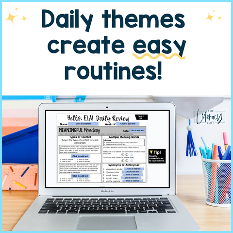 ELA Daily Review 6th Grade {May} | Distance Learning | Google Slides and Forms