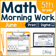 Math Morning Work 5th Grade {June} | Distance Learning | Google Slides