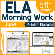 ELA Morning Work 5th Grade {June} | Distance Learning | Google Slides