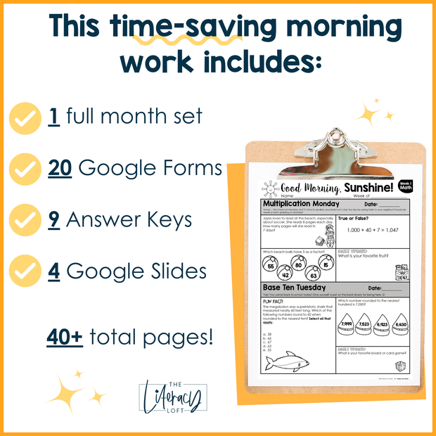 Math Morning Work 3rd Grade {June} | Distance Learning | Google Apps