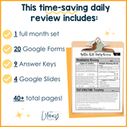 ELA Daily Review 7th Grade {June} | Distance Learning | Google Slides and Forms