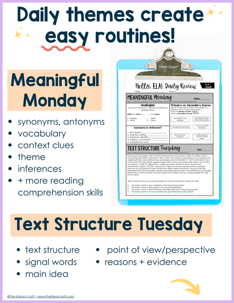 ELA Daily Review 8th Grade {January} I Distance Learning I Google Slides and Forms