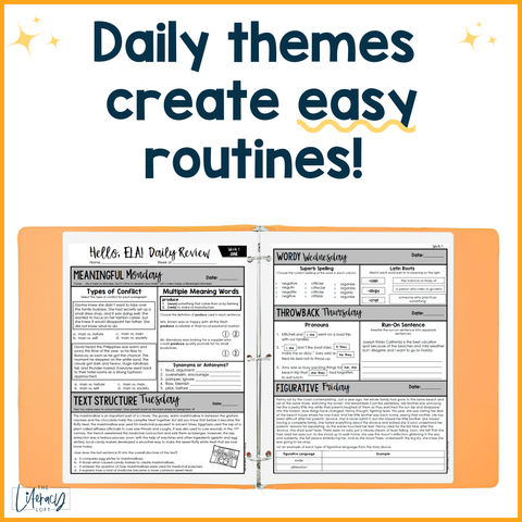 ELA Daily Review 6th Grade {June} | Distance Learning | Google Slides and Forms