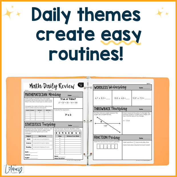 Math Daily Review 6th Grade {June} | Distance Learning | Google Apps