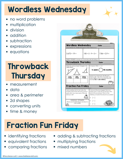 Math Morning Work 5th Grade {January} I Distance Learning I Google Apps