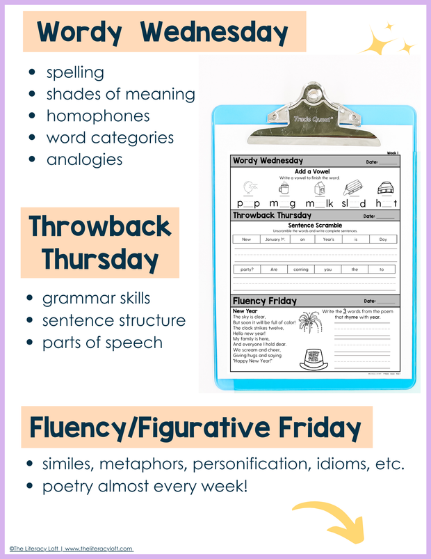 ELA Morning Work 1st Grade  (January) I Distance Learning I Google Slides