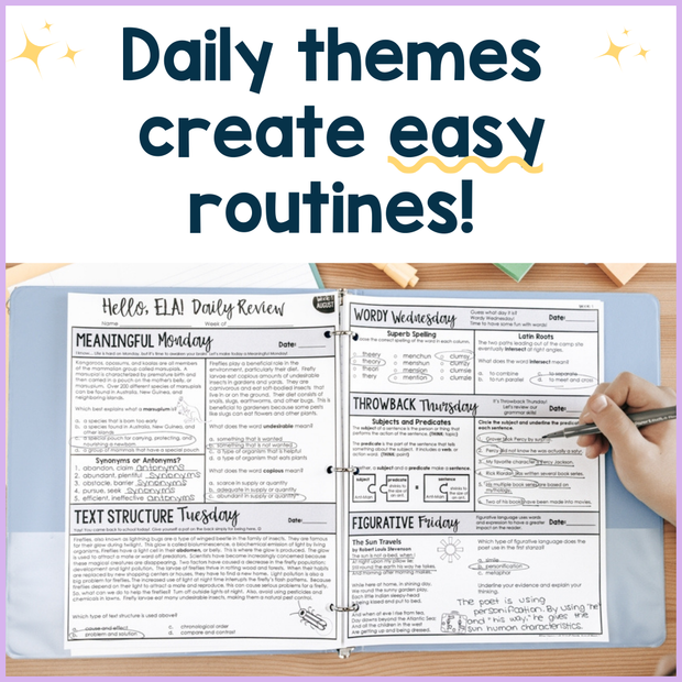 ELA Daily Review 7th Grade Bundle | Printable | Google Apps