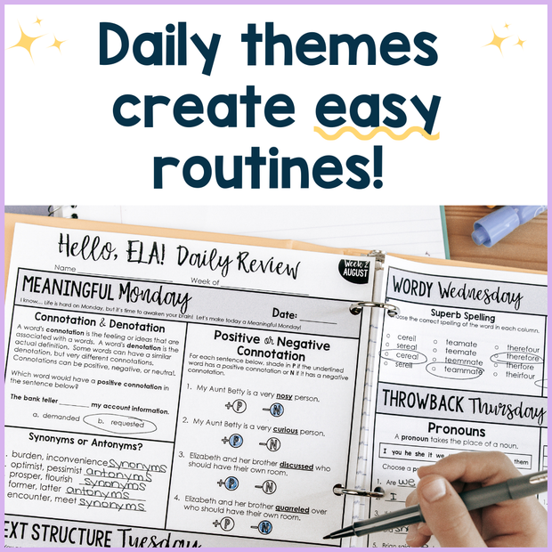 ELA Daily Review 6th & 7th Grade Bundle | Google Slides and Google Forms