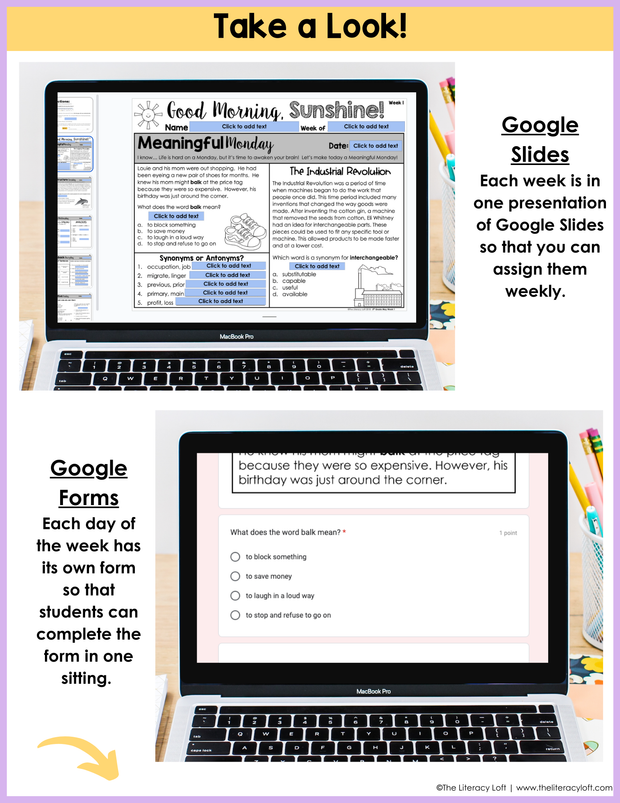 ELA Morning Work 5th Grade {May} | Distance Learning | Google Apps