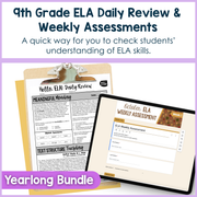 9th Grade ELA Morning Work & Assessment Reading Comprehension Bundle High School
