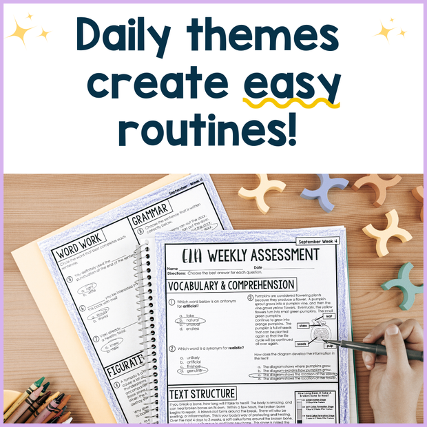 4th Grade ELA Morning Work and Weekly Assessments Bundle