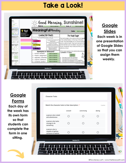 ELA Morning Work 5th Grade {April} | Distance Learning | Google Slides