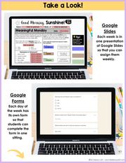 ELA Morning Work 3rd Grade {September} | Distance Learning | Google Slides and Forms