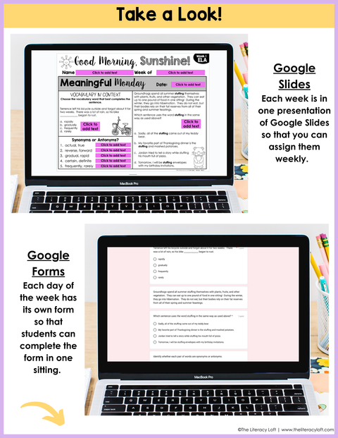 ELA Morning Work 3rd Grade {February} I Distance Learning I Google Slides