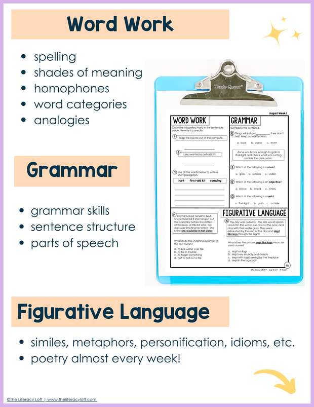 ELA Weekly Assessments 4th Grade | Printable | Google Forms