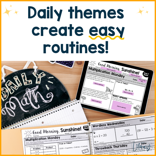 ELA + Math Morning Work 1st Grade {The Bundle} | Distance Learning | Google Slides