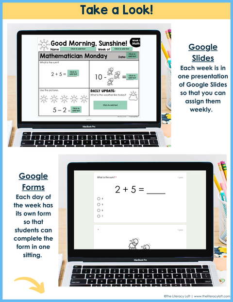 Math Morning Work 1st Grade {August} | Distance Learning | Google Apps