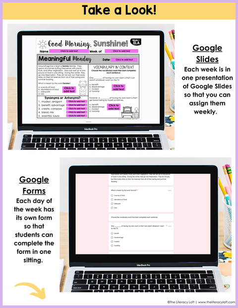 ELA Morning Work 4th Grade {February} I Distance Learning I Google Slides