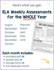 7th-8th Grade ELA Daily Review and Weekly Assessment Bundle