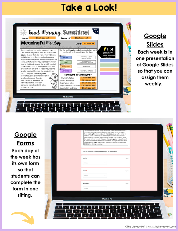 ELA Morning Work 4th Grade {June} | Distance Learning | Google Slides