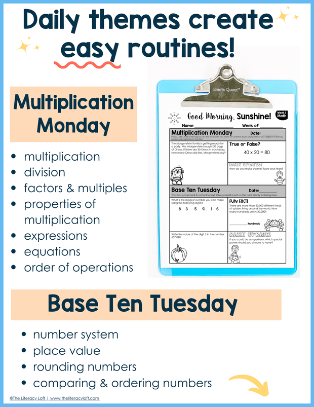 4th Grade Math Morning Work and Weekly Assessments Bundle