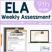 9th Grade Reading Comprehension ELA Morning Work Assessment Bundle High School