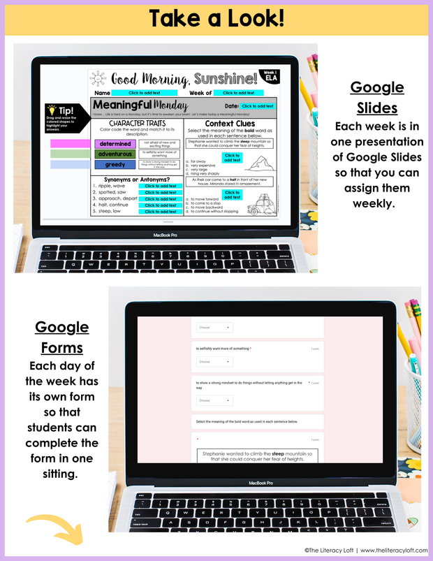 ELA Morning Work 3rd Grade {May} | Distance Learning | Google Slides