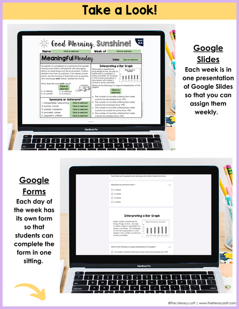 ELA Morning Work 4th Grade {April} | Distance Learning | Google Slides