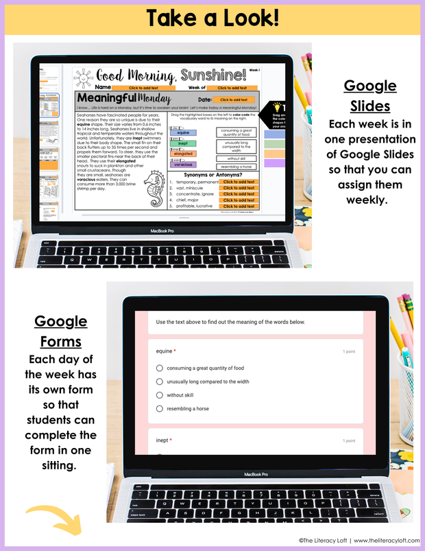 ELA Morning Work 4th Grade {July} | Distance Learning | Google Slides