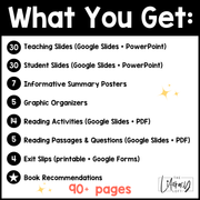 4th 5th Grade Summarizing Nonfiction Text Reading Comprehension Passages Unit