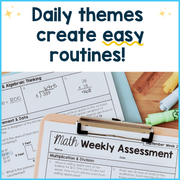 6th Grade Math Daily Review and Weekly Assessments Bundle