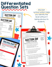 2024 Presidential Election Reading Comprehension Bingo 3rd 4th 5th Grade Passages Questions Graphic Organizers Writing Prompts