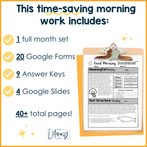 ELA Morning Work 4th Grade {July} | Distance Learning | Google Slides