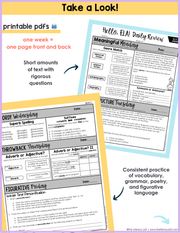 ELA Daily Review 8th Grade {January} I Distance Learning I Google Slides and Forms