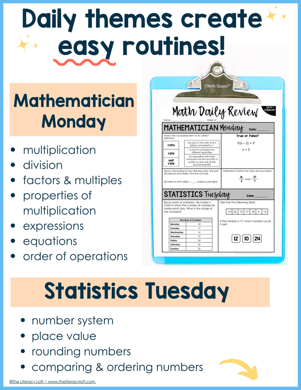 Math Daily Review 6th Grade {February} | Distance Learning | Google Apps