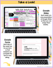 ELA Daily Review 7th Grade {February} I Distance Learning I Google Slides and Forms