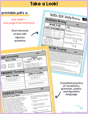 ELA Daily Review 8th Grade {February} I Distance Learning I Google Slides and Forms